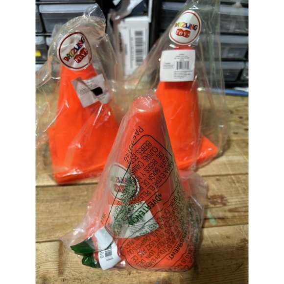 3 Of Dazzling Toys 7 Inch Plastic Traffic Cones - 6 Pack of 7” - Picture 2 of 4